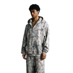 Double-Slider Zipper Branch Camouflage Fleece Hoodie