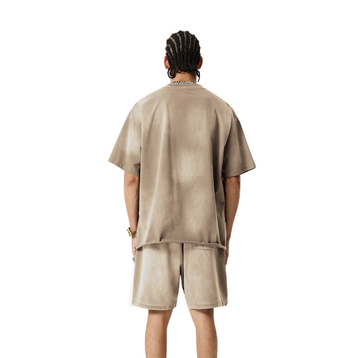 Raw Hem Painted Baggy T Shirt 8.55oz