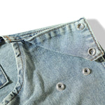 Shorts vaqueros con mariposas bordadas y adornados con perlas