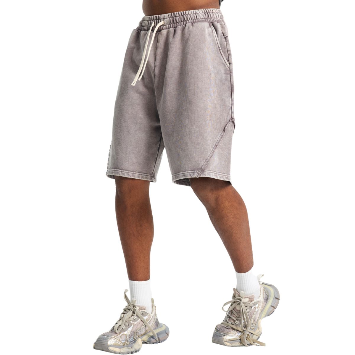 Pantalones cortos vintage holgados con parches