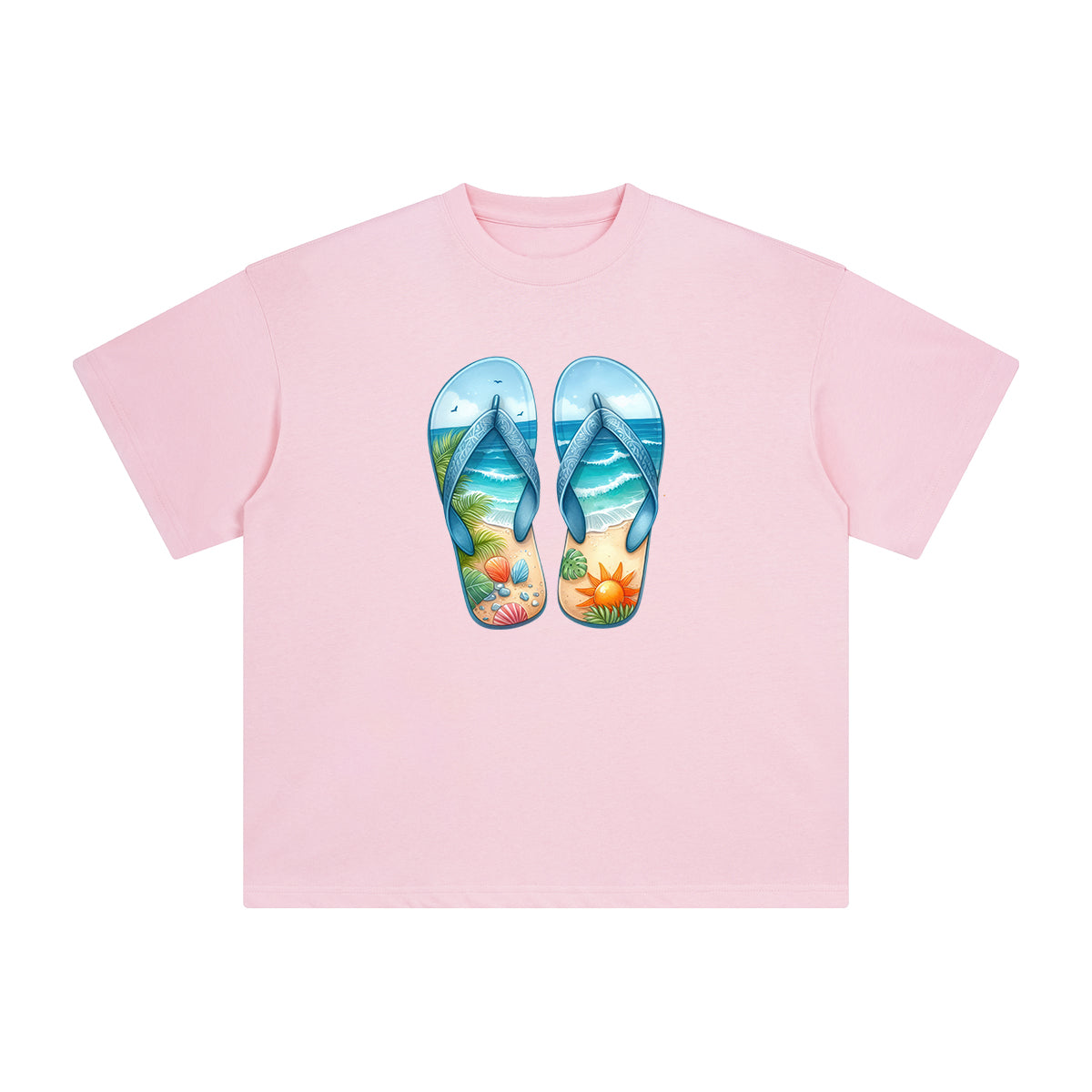 Summer Vacation Slippers Graphic Tee-INNBLAC Fashion Apparel