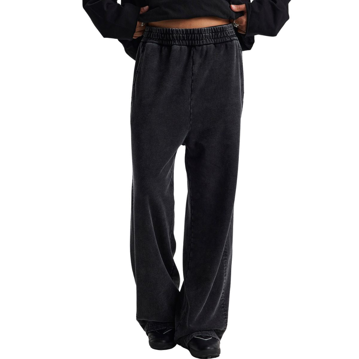 Stone-Wash Side Seam Distressed Sweatpants