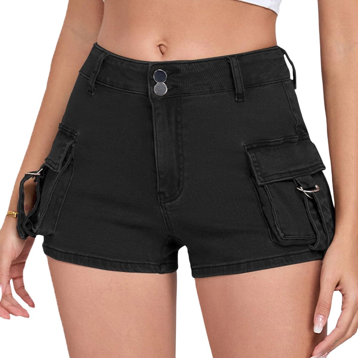 Women's Y2K Cargo Denim Ultra Shorts