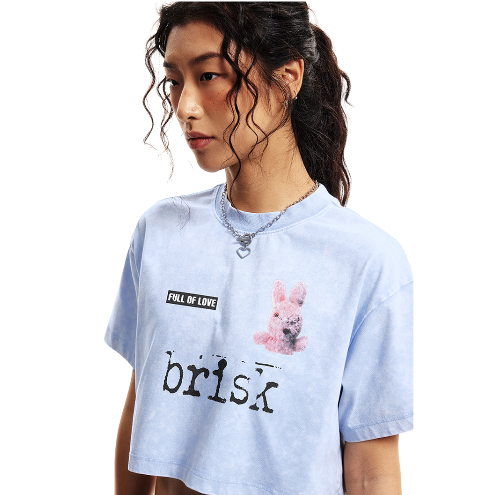 Sweet Rabbit Graphic Crop Top-INNBLAC Fashion Apparel