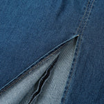 Halter Neck Fitted Denim Midi Dress