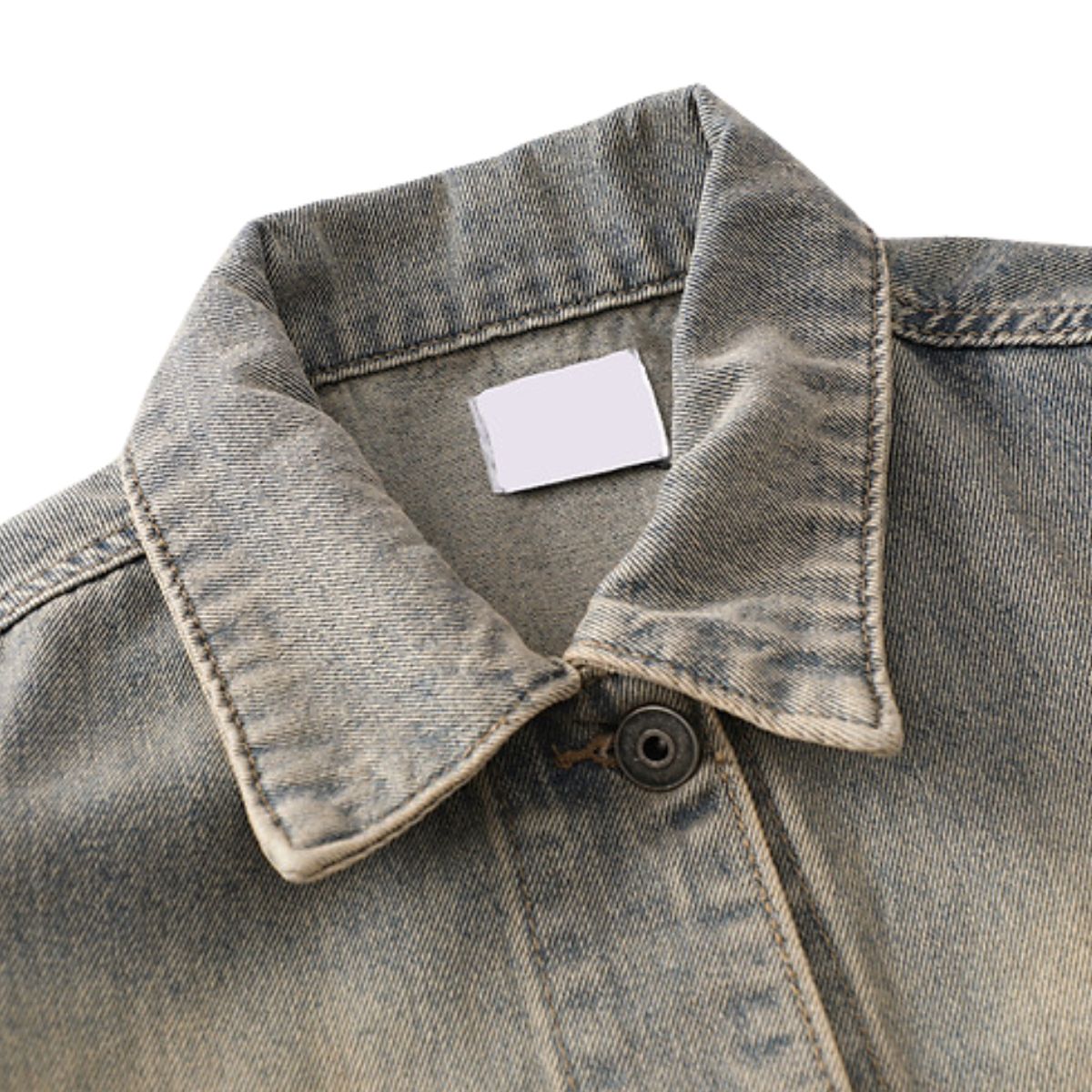 Niche Vintage Loose Tie Front Washed Denim Jacket