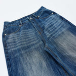 Slub Denim Wide Leg Jeans