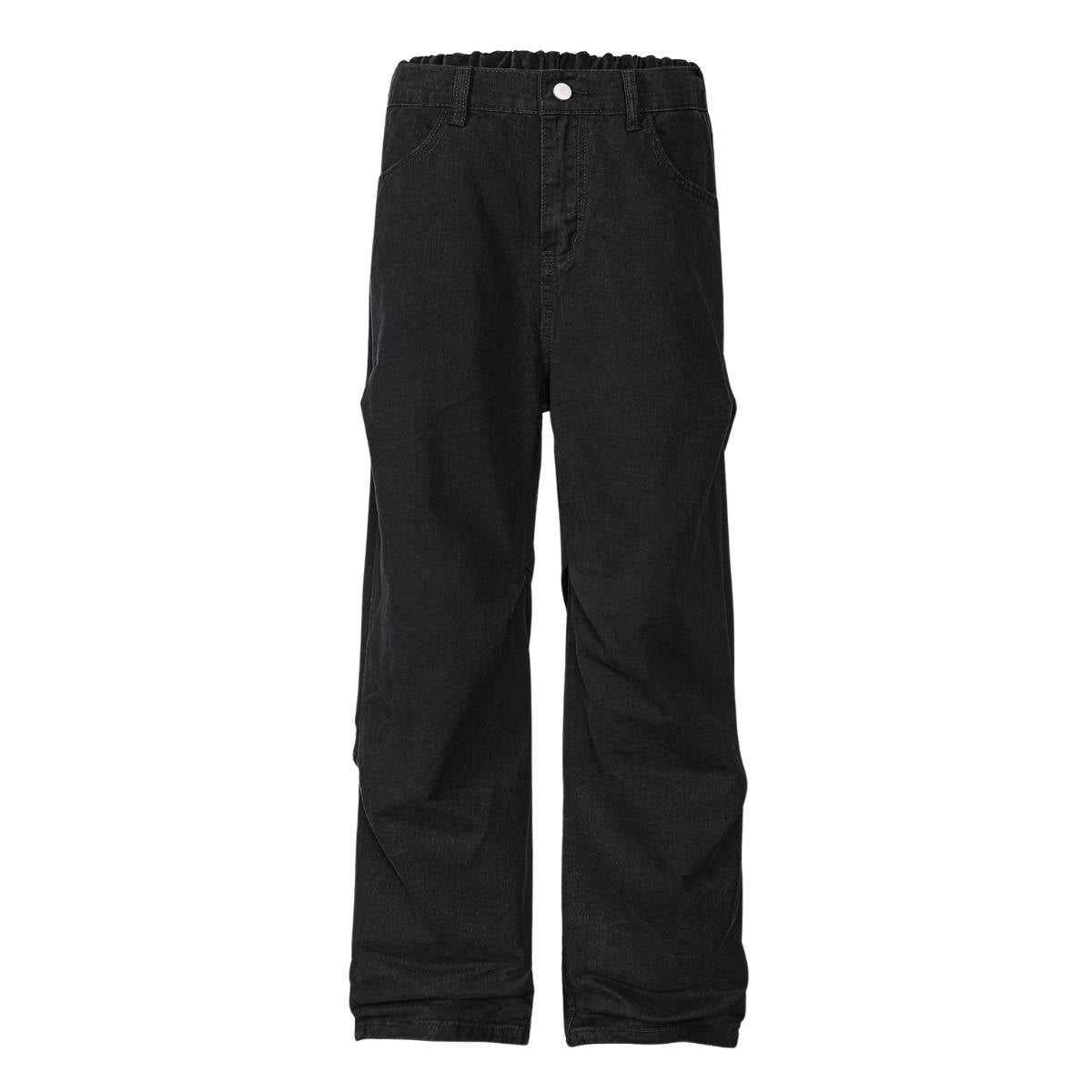 Solid Color Vintage Washed Panel Detail Relaxed Cargo Pants
