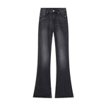 Risen Women's Mid-Rise Washed Flare Jeans