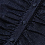 Puff sleeve Smocked Denim Midi Dress