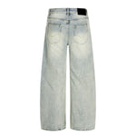 Men's Heavy-Washed Distressed Loose Straight-Leg Denim Pants
