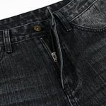 Vintage Washed Black Wide‑Leg Jeans