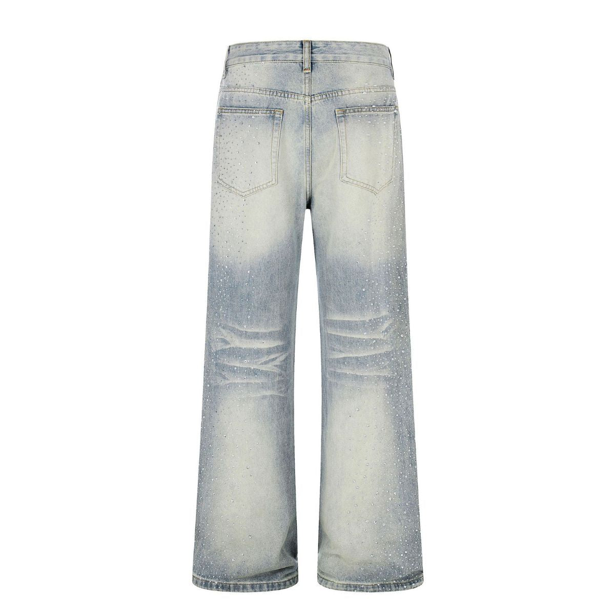 Rhinestone Washed Flare Jeans