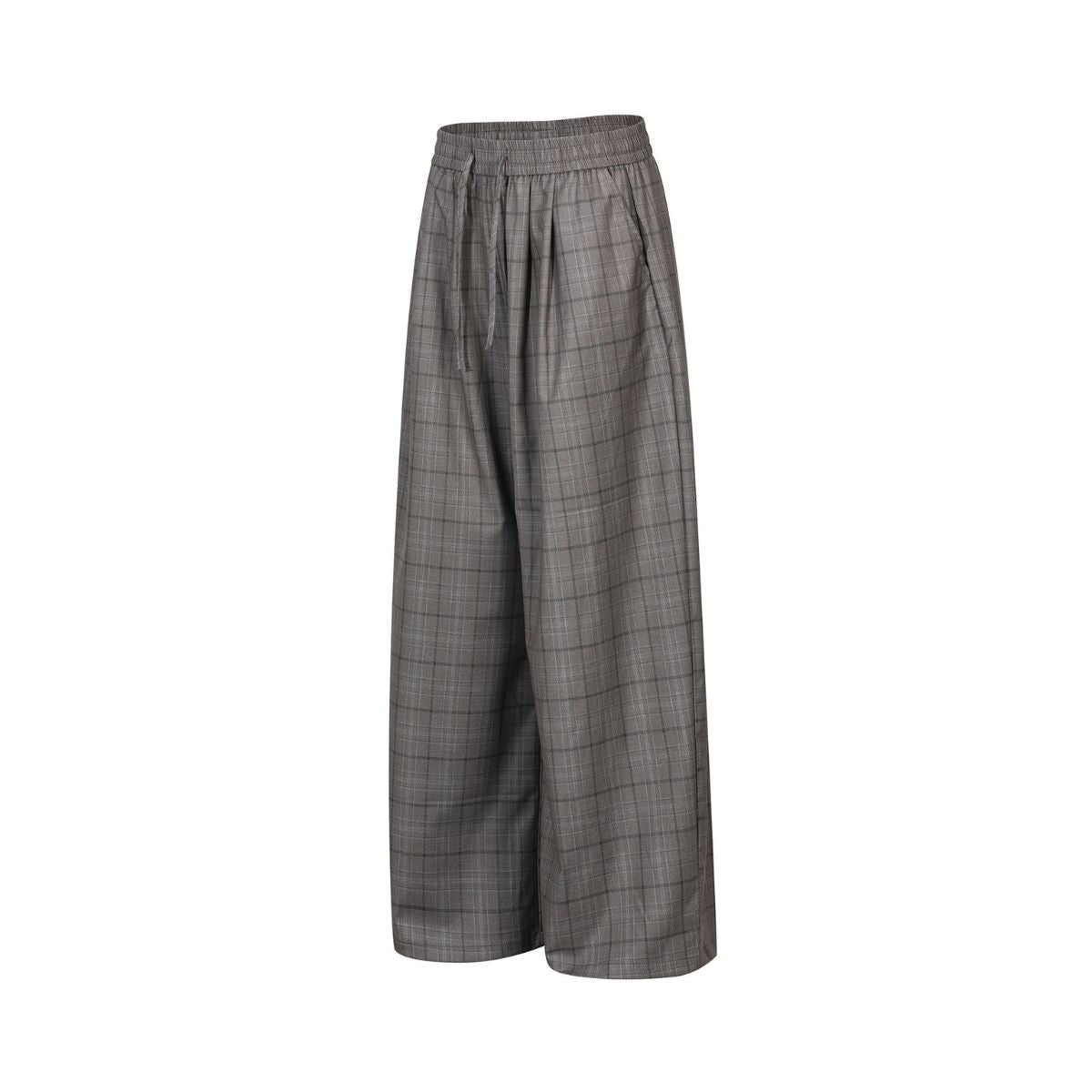 Vintage Plaid Wide Leg Drape Trousers