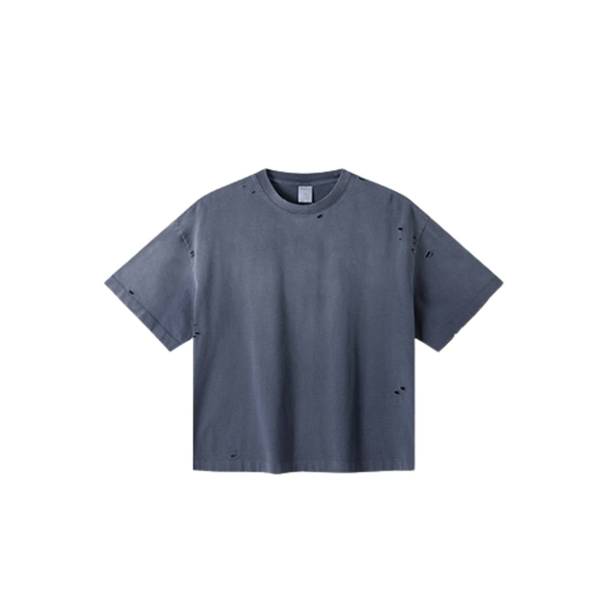 Oversized Heavy Washed Destroyed Cotton Tee
