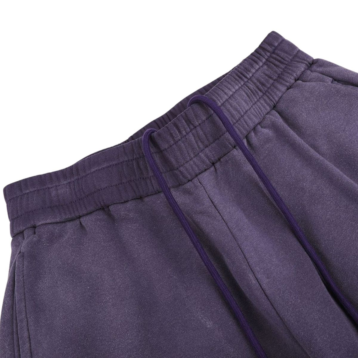 Vintage Washed Distressed Gradient‑Purple Relaxed Wide‑Leg Trousers
