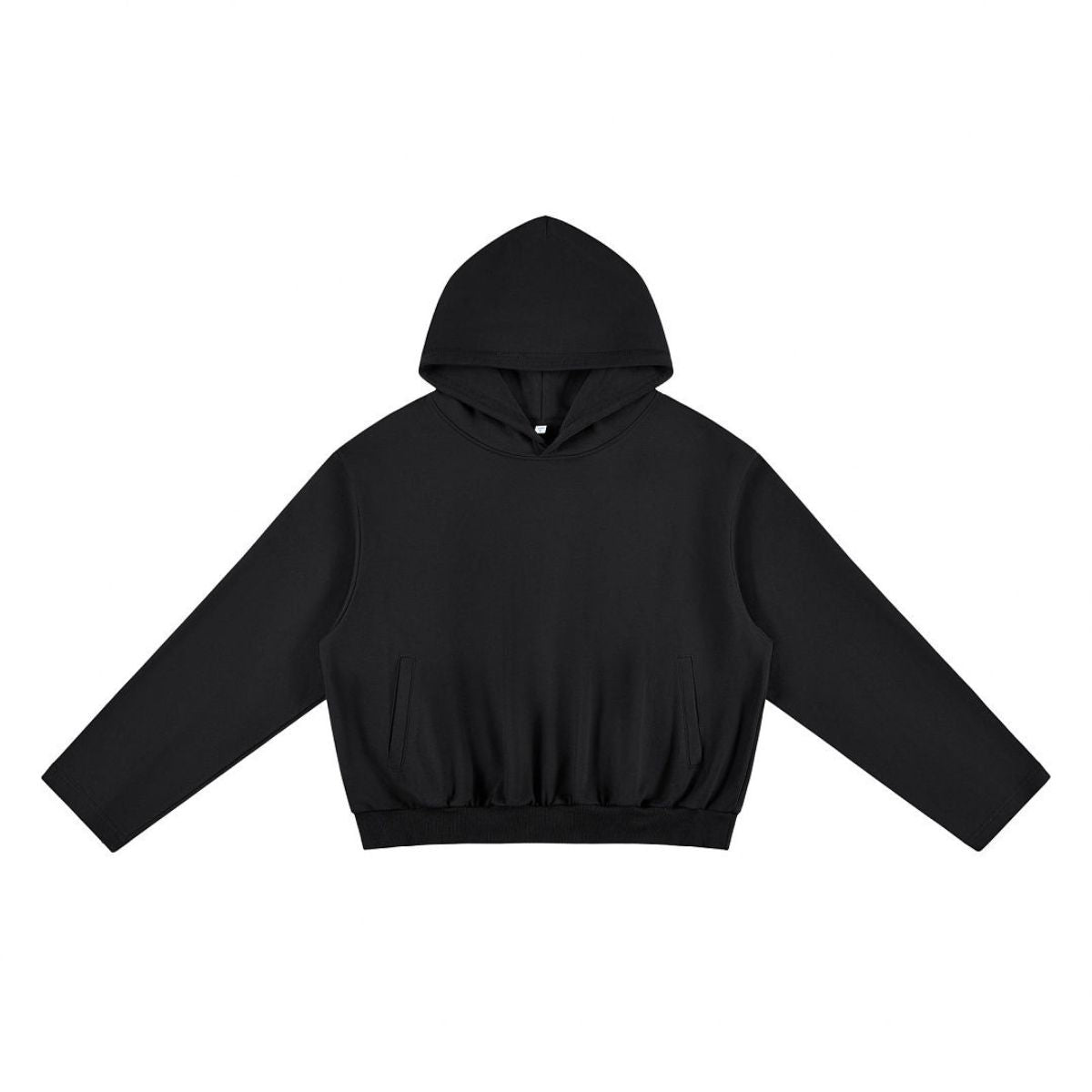 Boxy Streetwear Straight‑Sleeve French Terry Hoodie