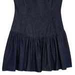 Falda vaquera con bordado de perlas y lavado vintage