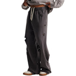 Loose Fit Washed Ripped Trousers