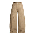 Vintage Washed Baggy Curved-Leg Cargo Pants