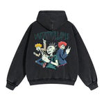 Uncontrollable Street Punk Double Slider Zip Hoodie-INNBLAC Fashion Apparel