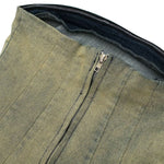 Falda vaquera con bordado de perlas y lavado vintage