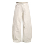 Vintage Washed Curved-Leg Trousers