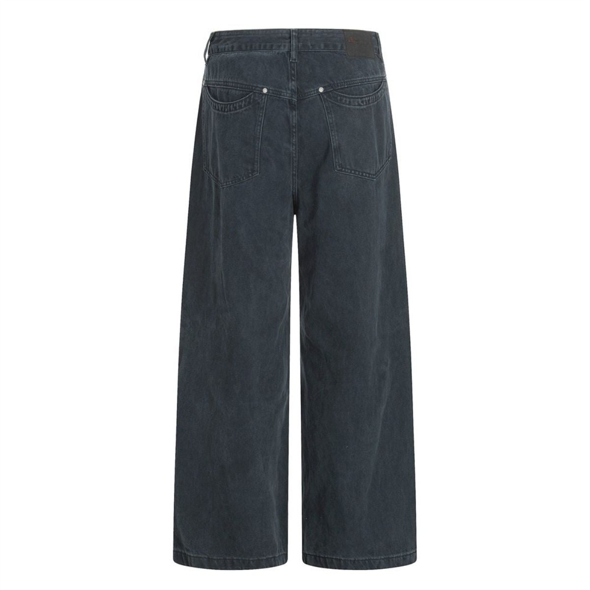 Men's Washed Punk Pleated Loose-Fit Casual Wide-Leg Denim Pants