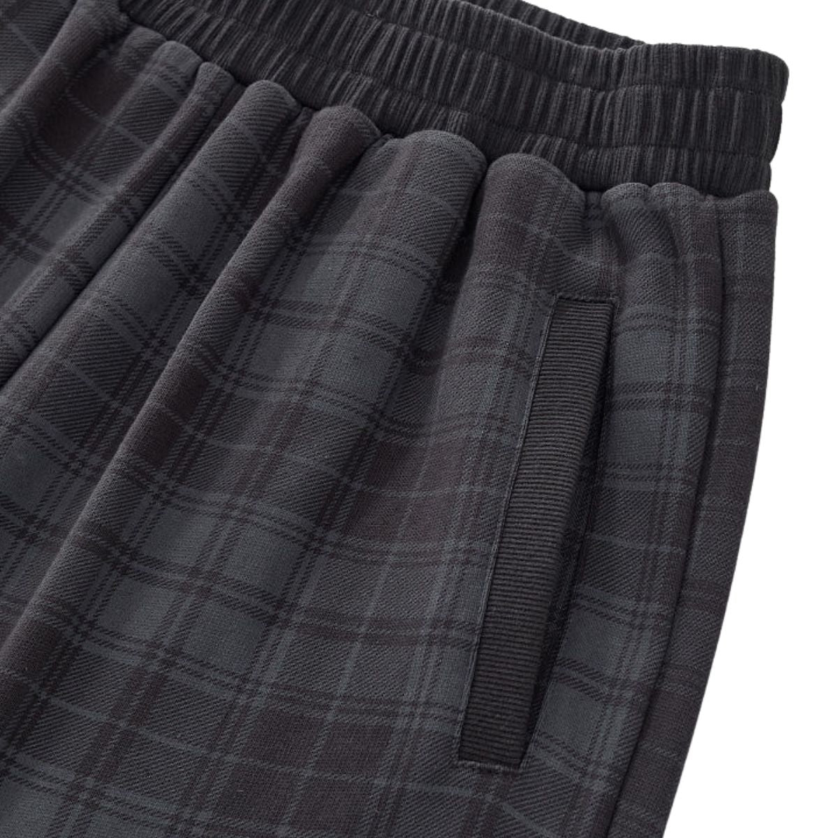 Plaid Straight Wide‑Leg Drapey Casual Pants