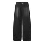 Streetwear Washed Gradient Big Pocket Baggy Wide-Leg Jogger Trousers
