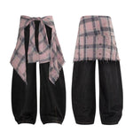 Minimalist Striped Check Relaxed Fit Casual Pants