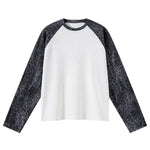Unisex Leopard Print Raglan Stack Sleeve Crop T-Shirt