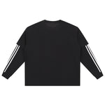 Mock Layered Contrast Strap Sweatshirt