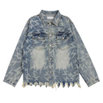 Loose Lighting Pattern Hip-hop Designer Denim Jacket