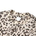 Leopard Print Waffle‑Knit Crew Neck Long Sleeve T‑Shirt