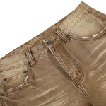 Ripped Whiskering Micro Flare Vintage Denim Jeans