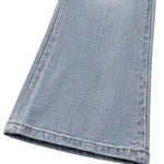 Crystal Trim Stretch Flared Denim Jeans