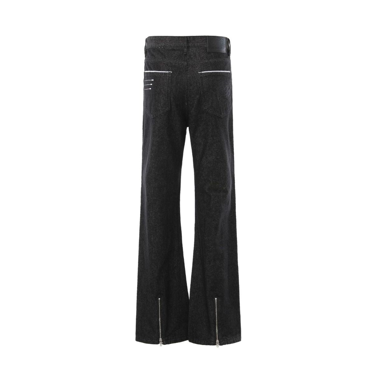 Vintage Black Zip Hem Slim Flare Jeans