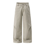 Vintage Washed Seam‑Detail Wide Leg Trousers