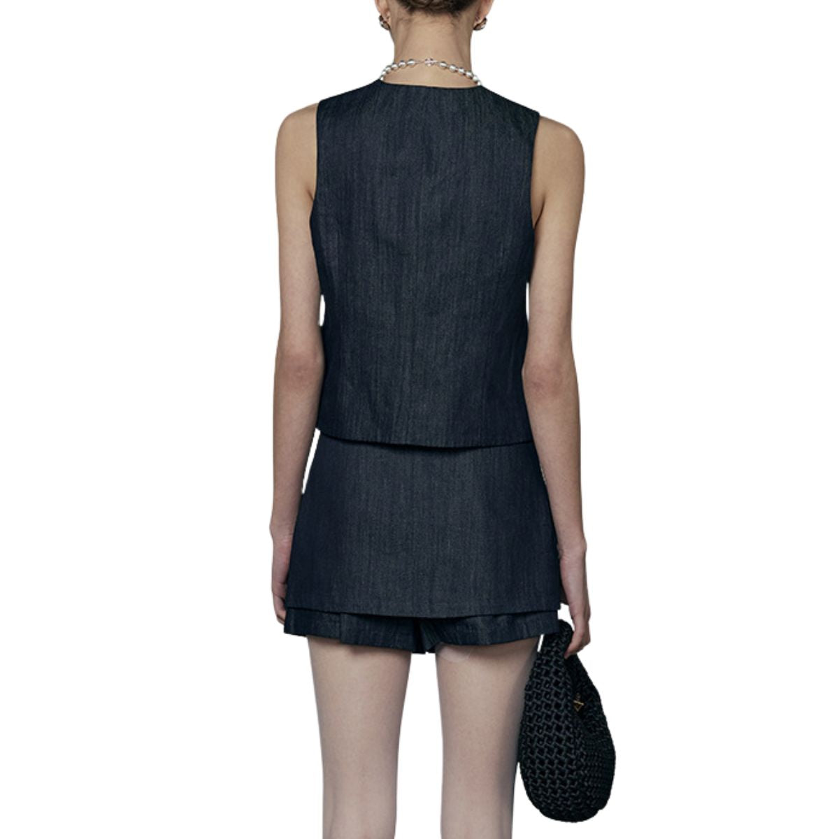 Indigo V Neck Denim Sleeveless Tank Top