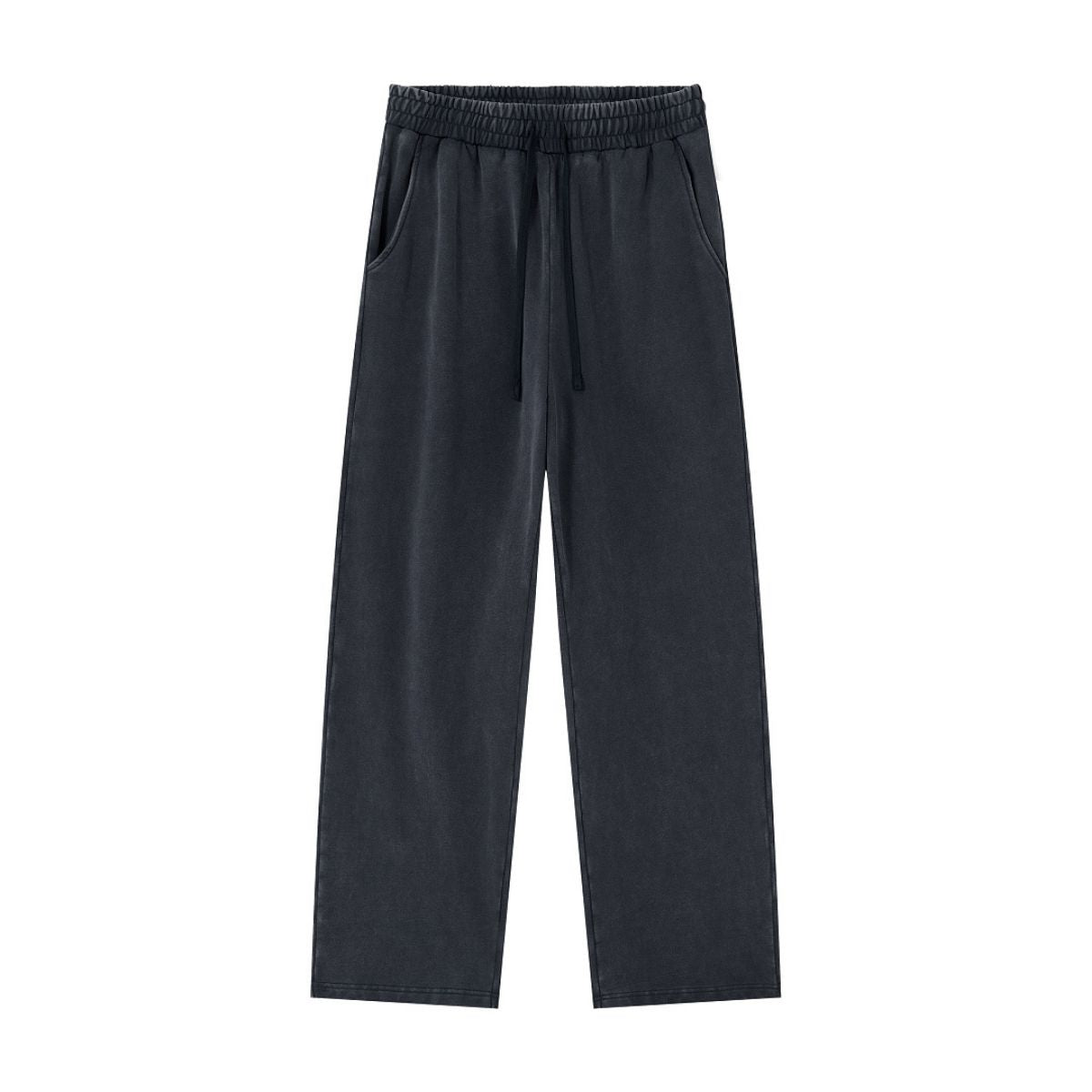 Heavyweight Cotton Washed Distressed Terry Wide‑Leg Pants
