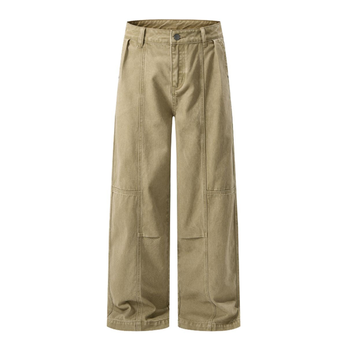 Relaxed Fit Seam Accent Wide‑Leg Trousers