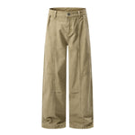 Relaxed Fit Seam Accent Wide‑Leg Trousers