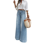 Women's High Waist Wide Leg Denim Jeans