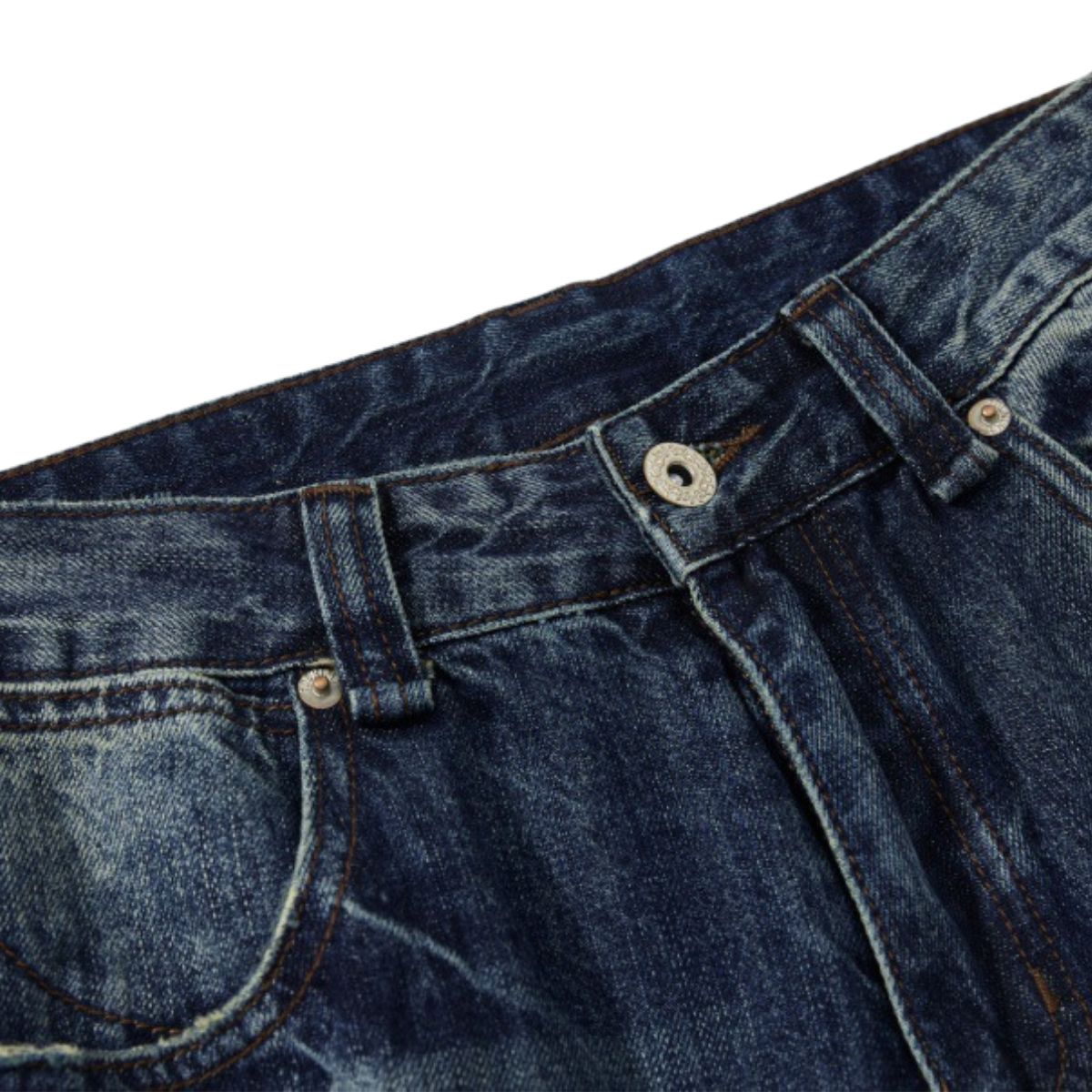 Men's Paint Splatter Washed Denim Wide Leg Pants Distressed Unique