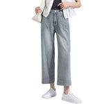 Risen Jeans Straight-Leg Washed Ankle Jeans