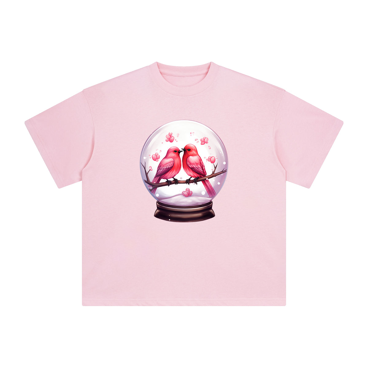 Valentine Birds Globe Graphic Tee-INNBLAC Fashion Apparel