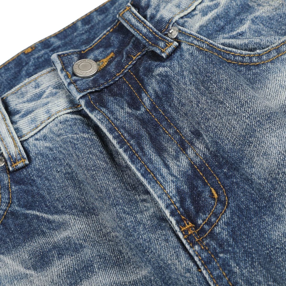 Vintage Whiskering Relaxed‑Fit Casual Jeans