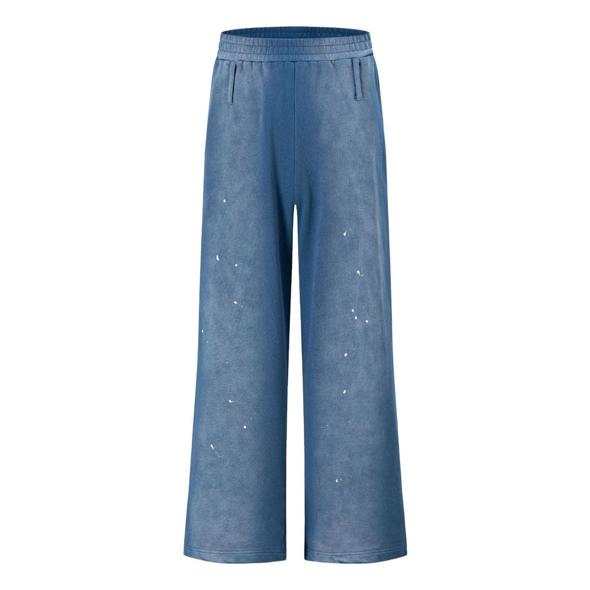 Dirty Washed Tie-Dye Splatter Print Relaxed Straight Leg Pants