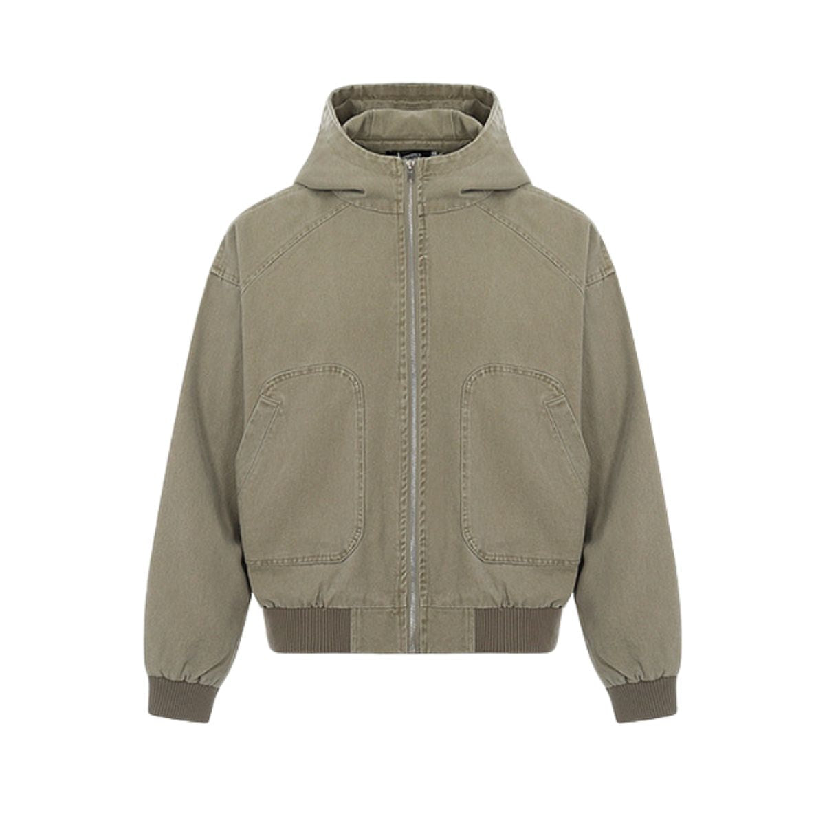 Vintage Washed Hooded Denim Work Jacket for Men